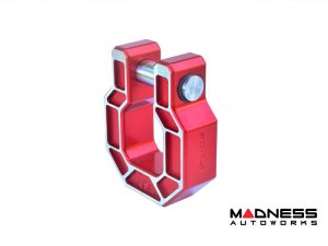 Ford Bronco Billet D-Rings - Royal Show Shackle - Aluminum - Red w/ Machined Face